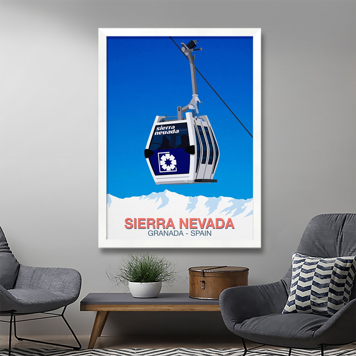 Sierra Nevada Ski Resort Travel Poster Print - Image 2