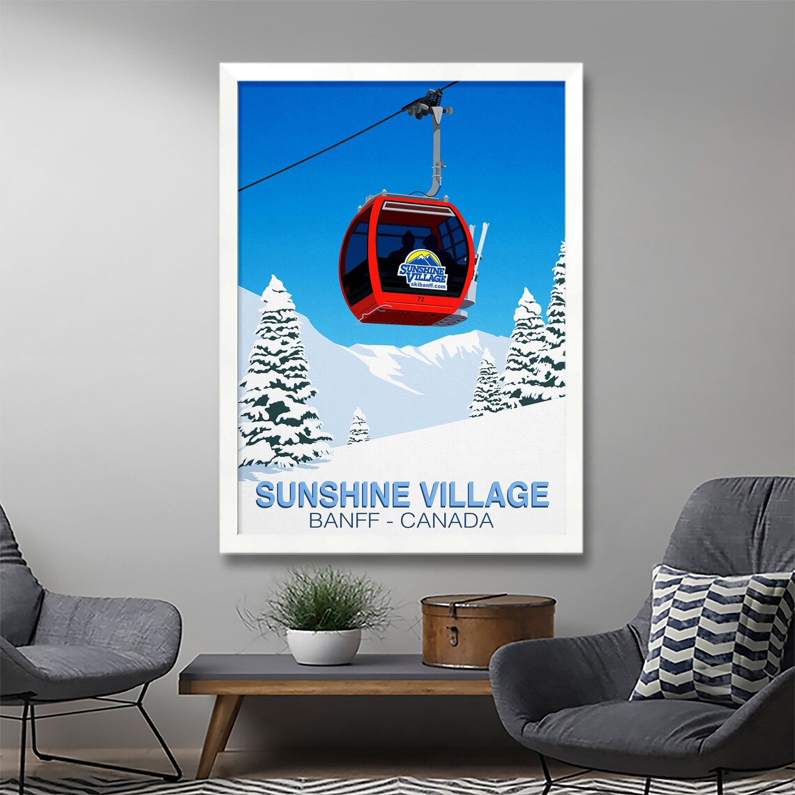 Sunshine Village Ski Resort Travel Poster - Image 2