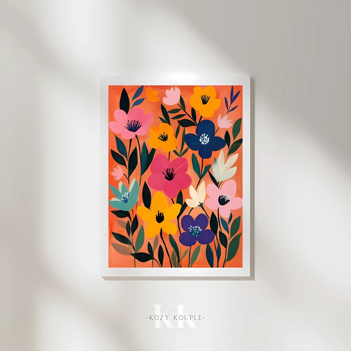Maximalist Bold Floral Wildflowers Colorful Eclectic Wall Art - Image 4