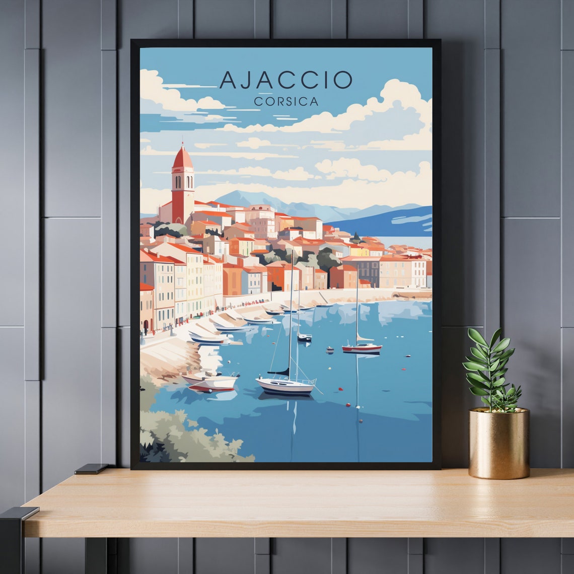 Ajaccio Travel Poster, Corsica