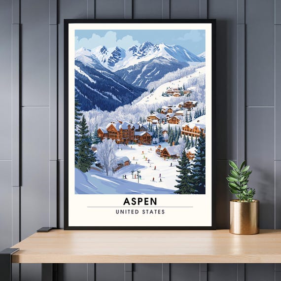 Poster Aspen Usa Ski Colorado