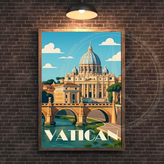 Vatican Poster Travel St Peters Basilica