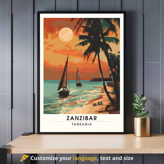 Zanzibar Sunset Travel Poster