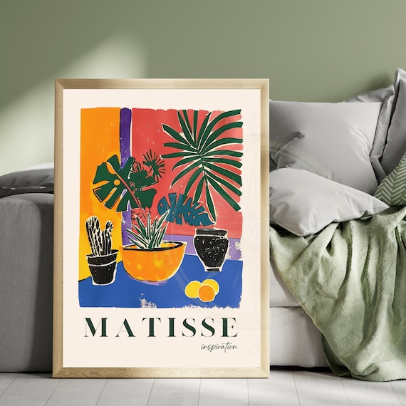 Matisse Inspiration Bold Botanical Still Life Colorful Art Poster