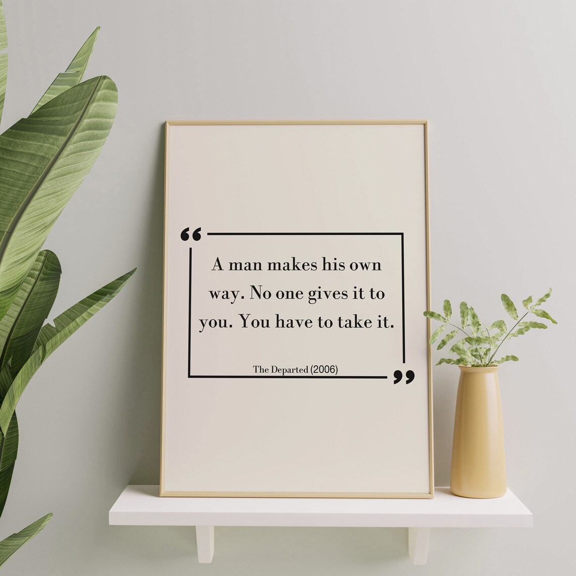 The Departed Famous Quote Print A Man Makes His Own Way Film Wall Art Inspirational Movie Quote Poster Wall Decor Print - Image 2