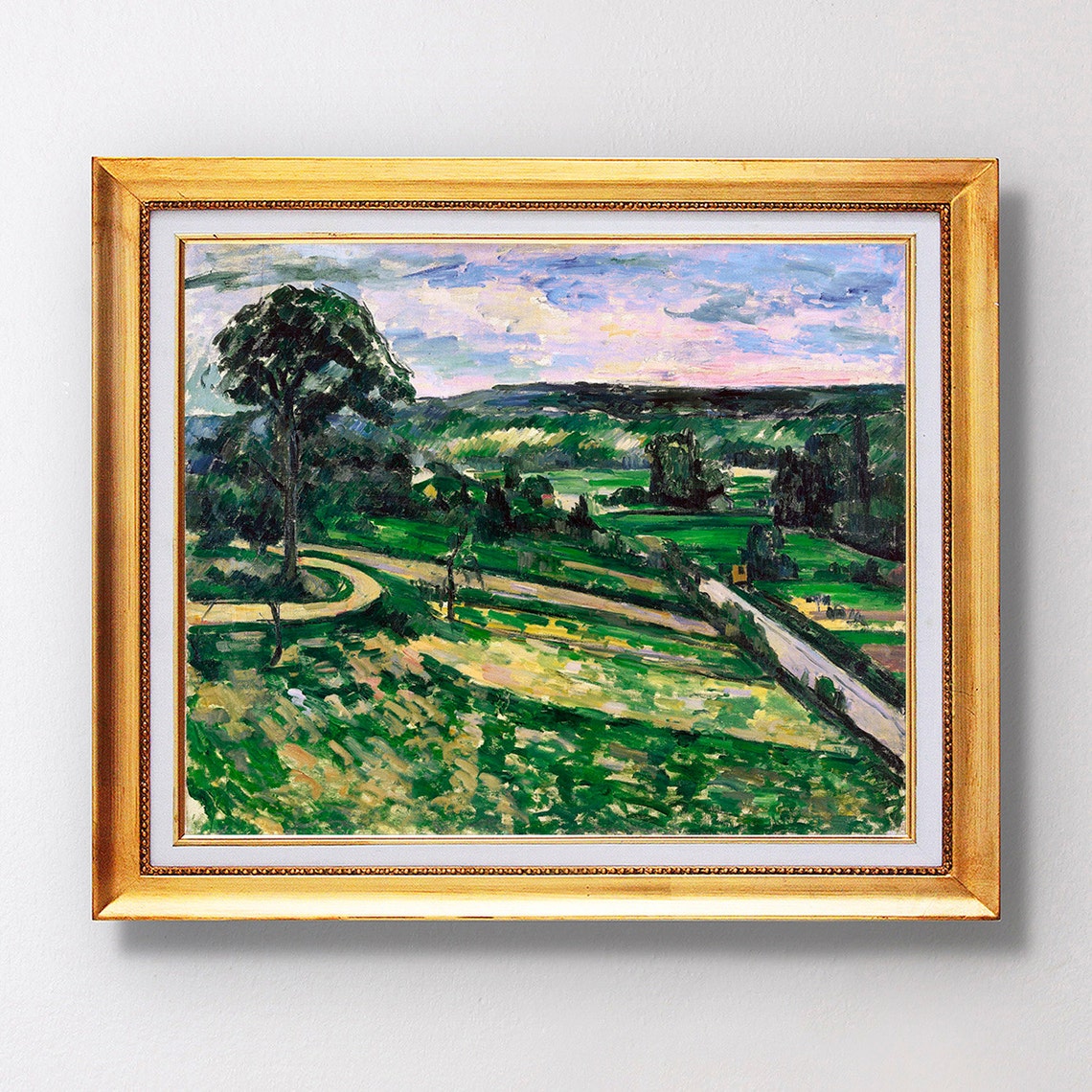 Paul Cezanne Tree by the Bend 1881 Winding Country Road Poster