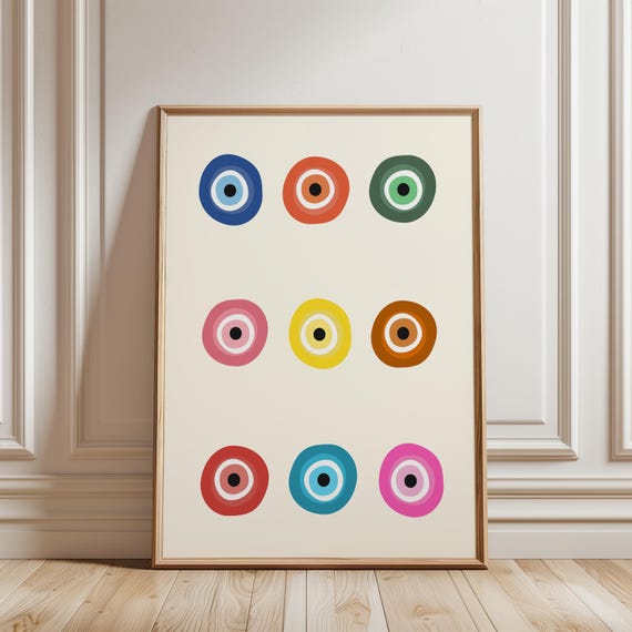 Colorful Evil Eye Print Art Poster Minimalist