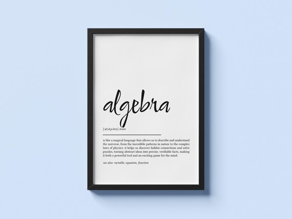 Algebra Definition Print, Minimalist Art Print
