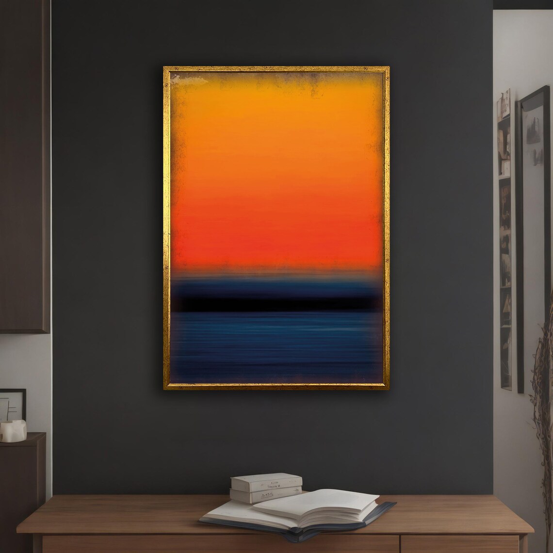 Mark Rothko Orange Blue Colorful Mix Rothko Art Mark Rothko Wall Art With Different Frame Options For Your Home And Office - Image 3