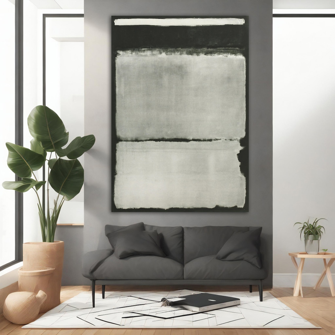Mark Rothko-Inspired White Abstract Art Print - Image 3