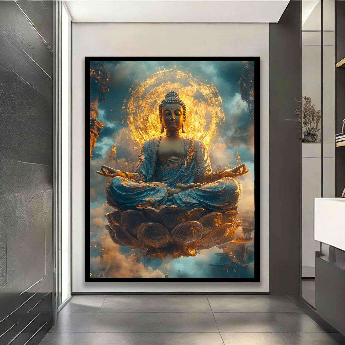 Buddha Art Buddha Decor Gold Buddha Decor Gold Buddha Wall Art Gold Buddha Decor - Image 5