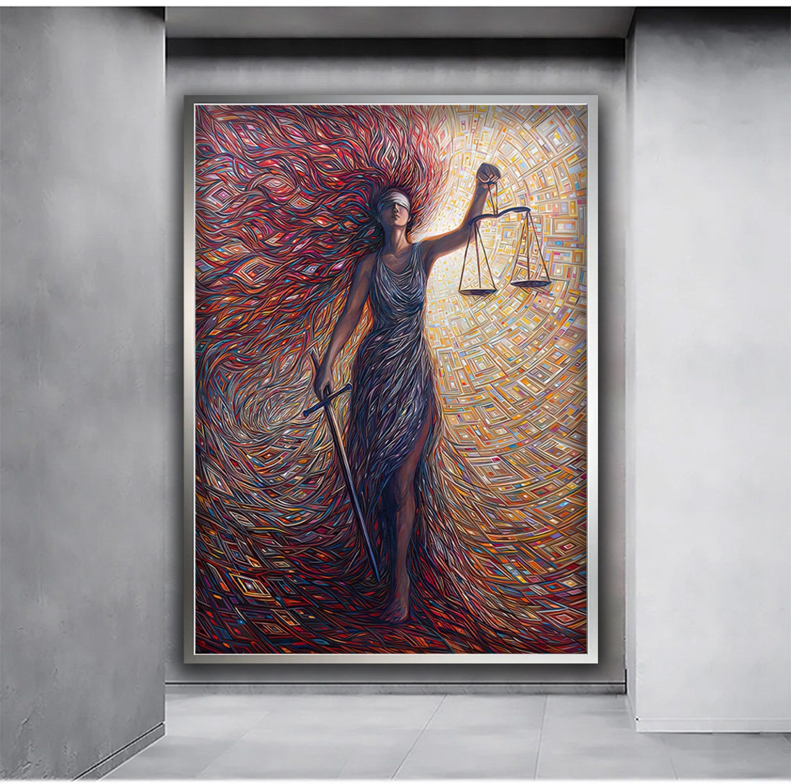 Goddess Of Justice Art Print Goddess Art Print Scales Of Justice Art Scales Of Justice Wall Art Women Wall Decor - Image 3
