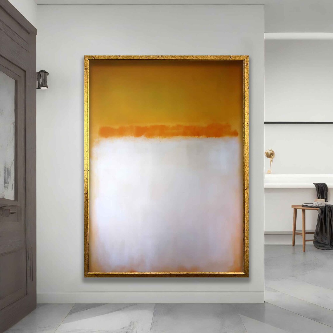Rothko-Inspired Orange and White Art Print