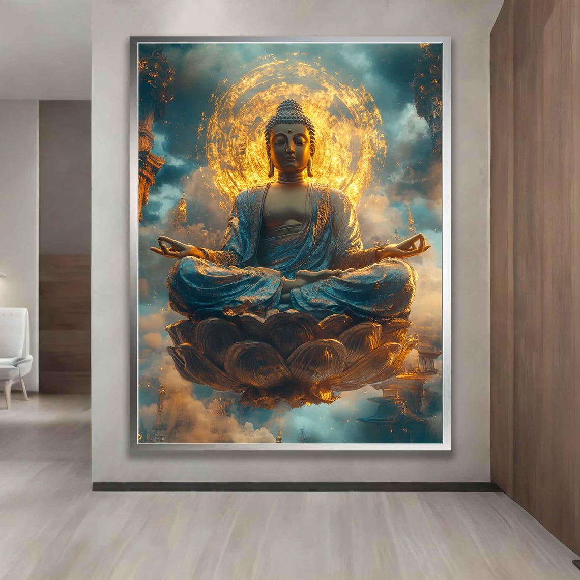 Buddha Art Buddha Decor Gold Buddha Decor Gold Buddha Wall Art Gold Buddha Decor - Image 4
