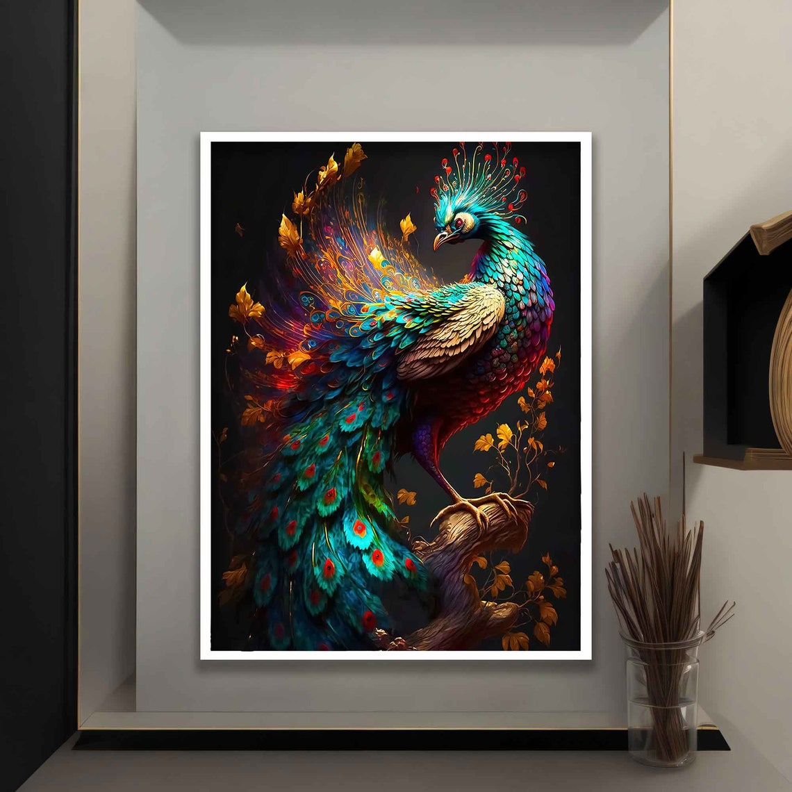 Fiery Peacock Poster - Image 4
