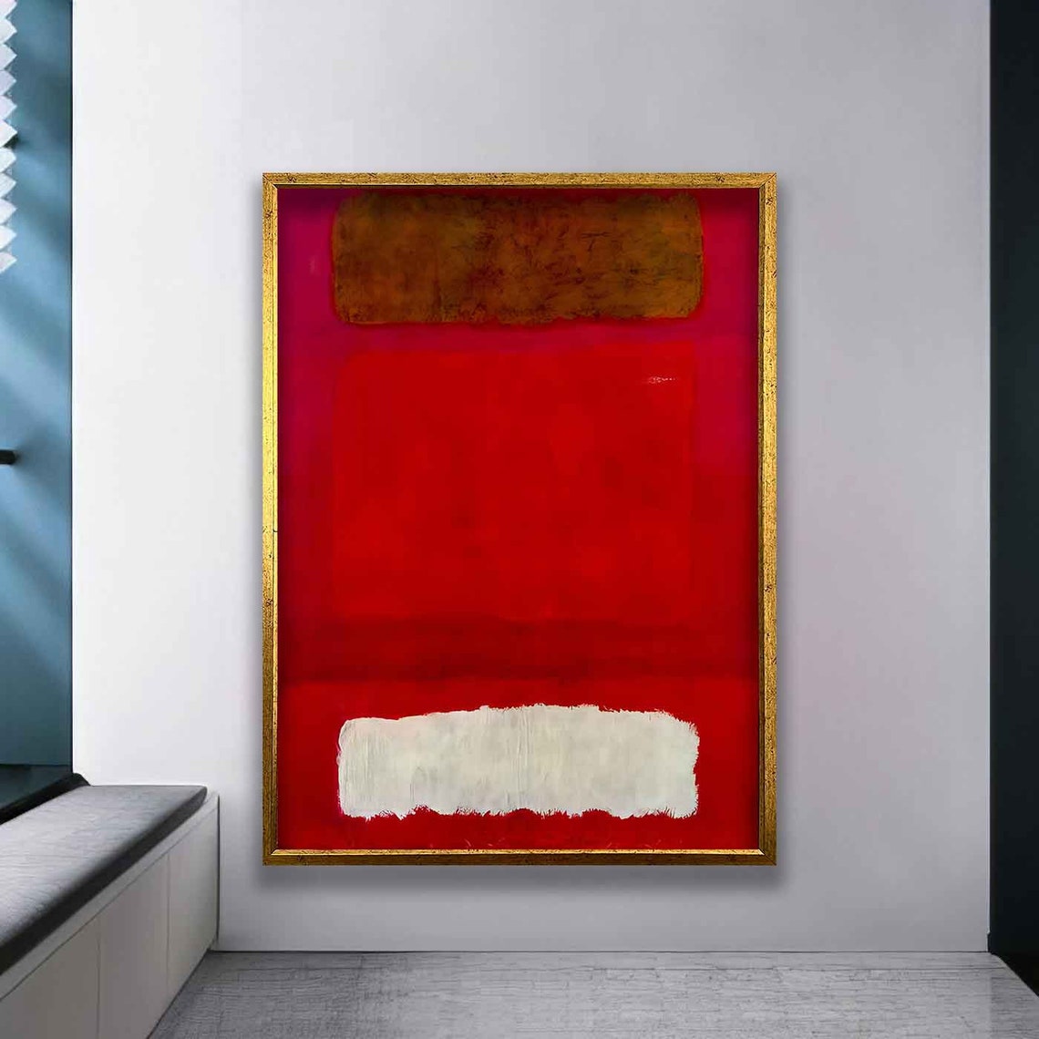 Mark Rothko Style Red Brown White Color Field Abstract Painting Poster - Image 5