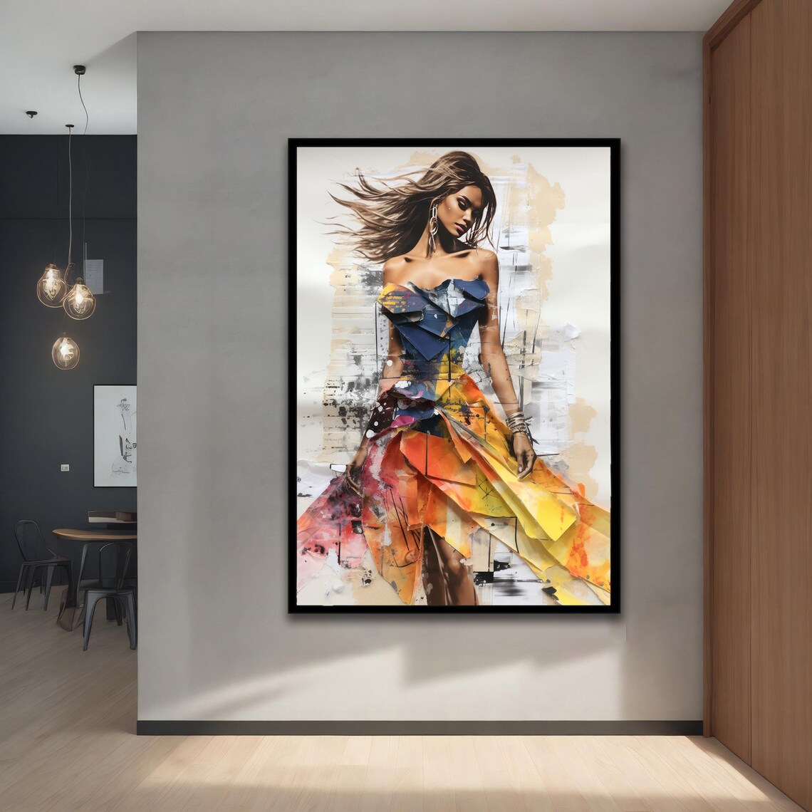Abstract Woman Portrait Art Print, Modern Decor