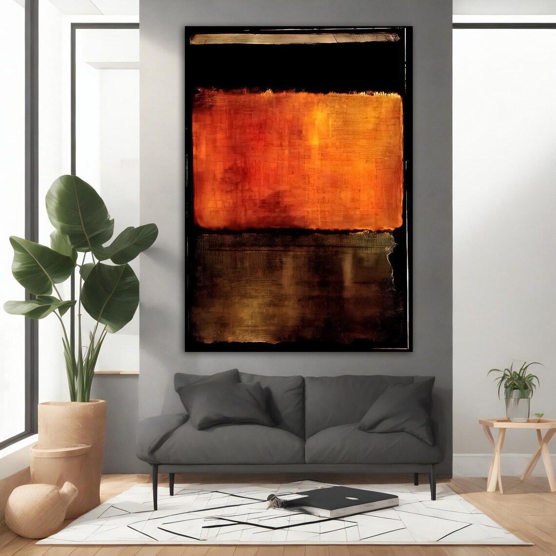Mark Rothko Orange Brown Colorful Mix Rothko Art Mark Rothko Wall Art With Different Frame Options For Your Home And Office - Image 3