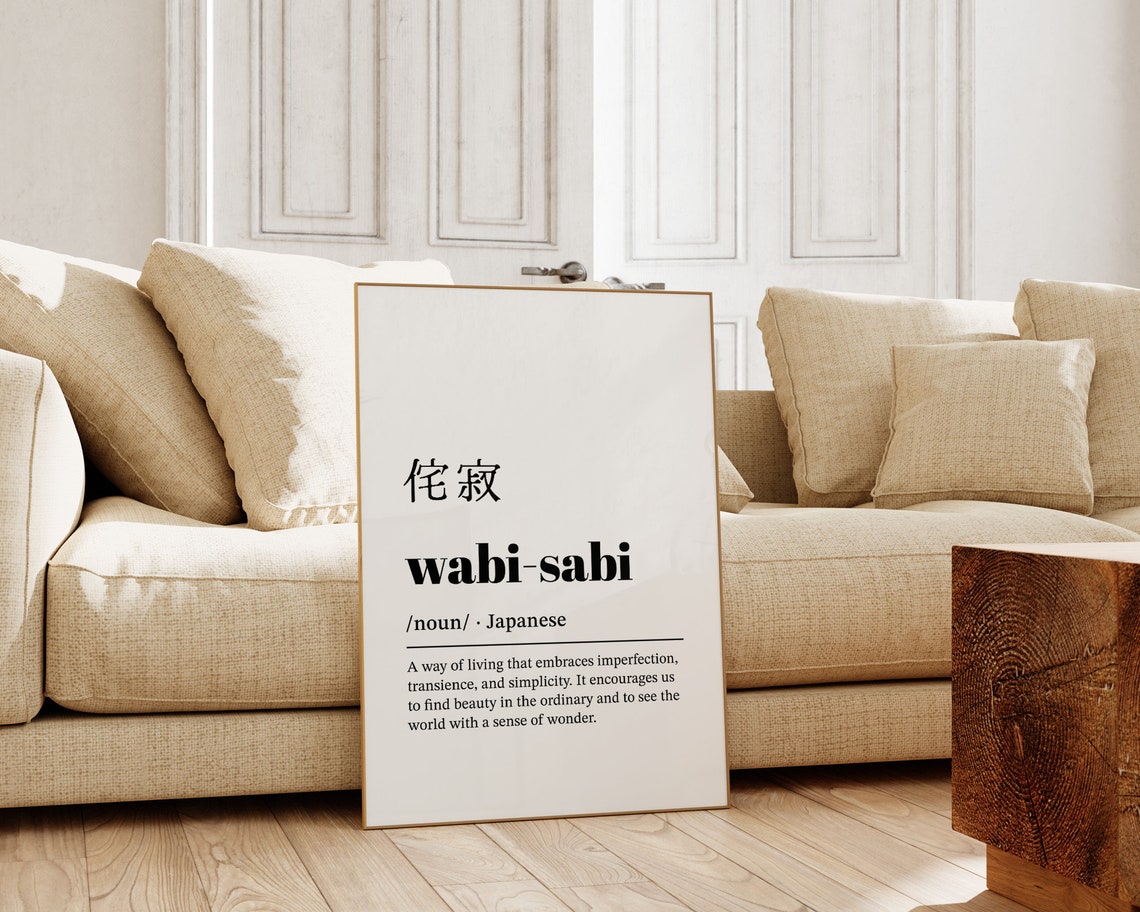Wabi Sabi Definition Japanese Kanji Minimalist Mindful Poster - Image 3