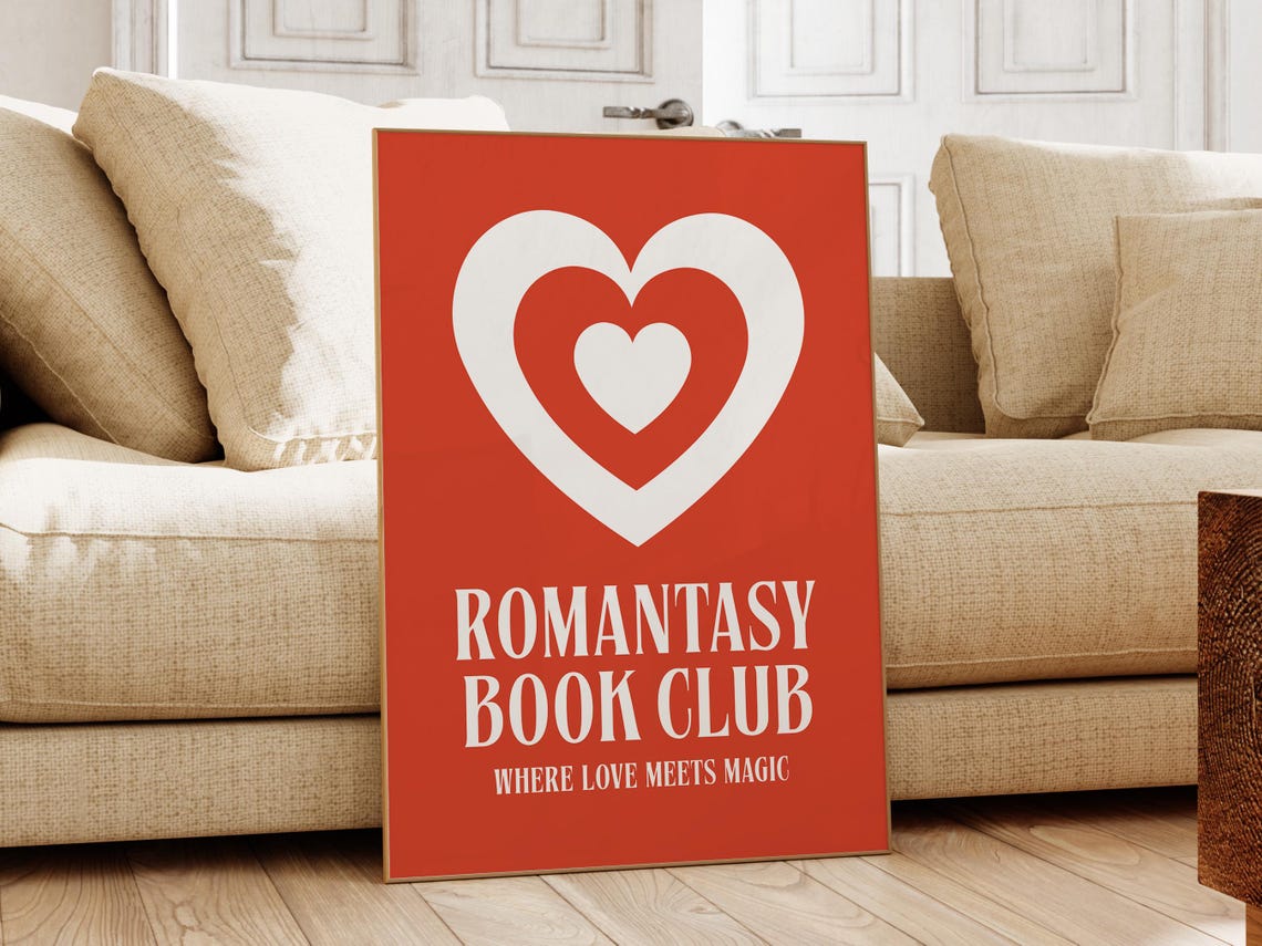 Romantasy Book Club Red Heart Where Love Meets Magic Gift Print - Image 3