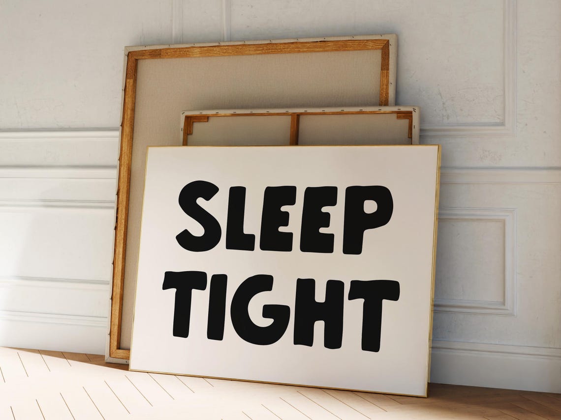 Sleep Tight Bold Black Retro Bedroom Funny Sleep Quote Poster - Image 2
