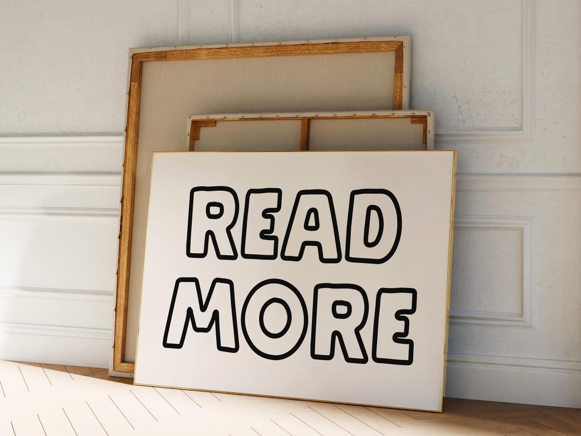 Read More Bold Bubble Letters Book Lover Reading Gift Poster - Image 3