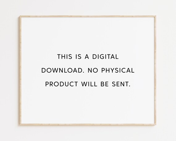 Digital Download Notice Seller Info Card Minimalist Black White Poster