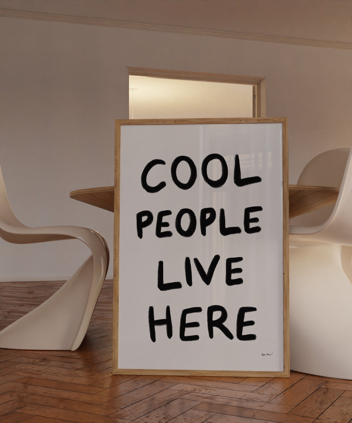 Cool People Live Here Funny Hand Lettered Typography Home Poster - Image 4