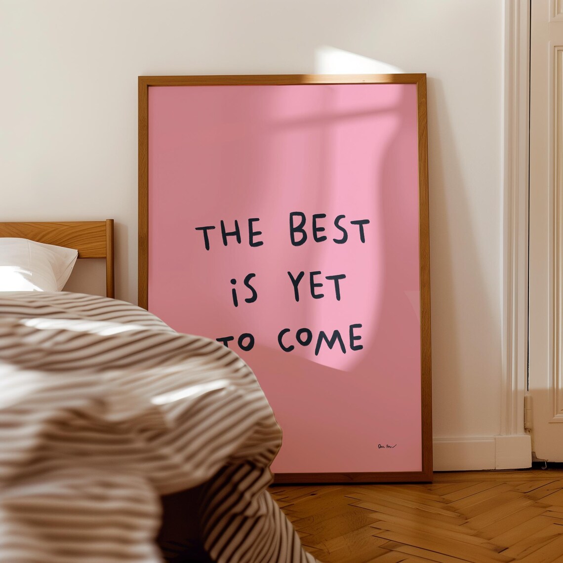 The Best Is Yet to Come Pink Black Motivational Quote Poster - Image 4