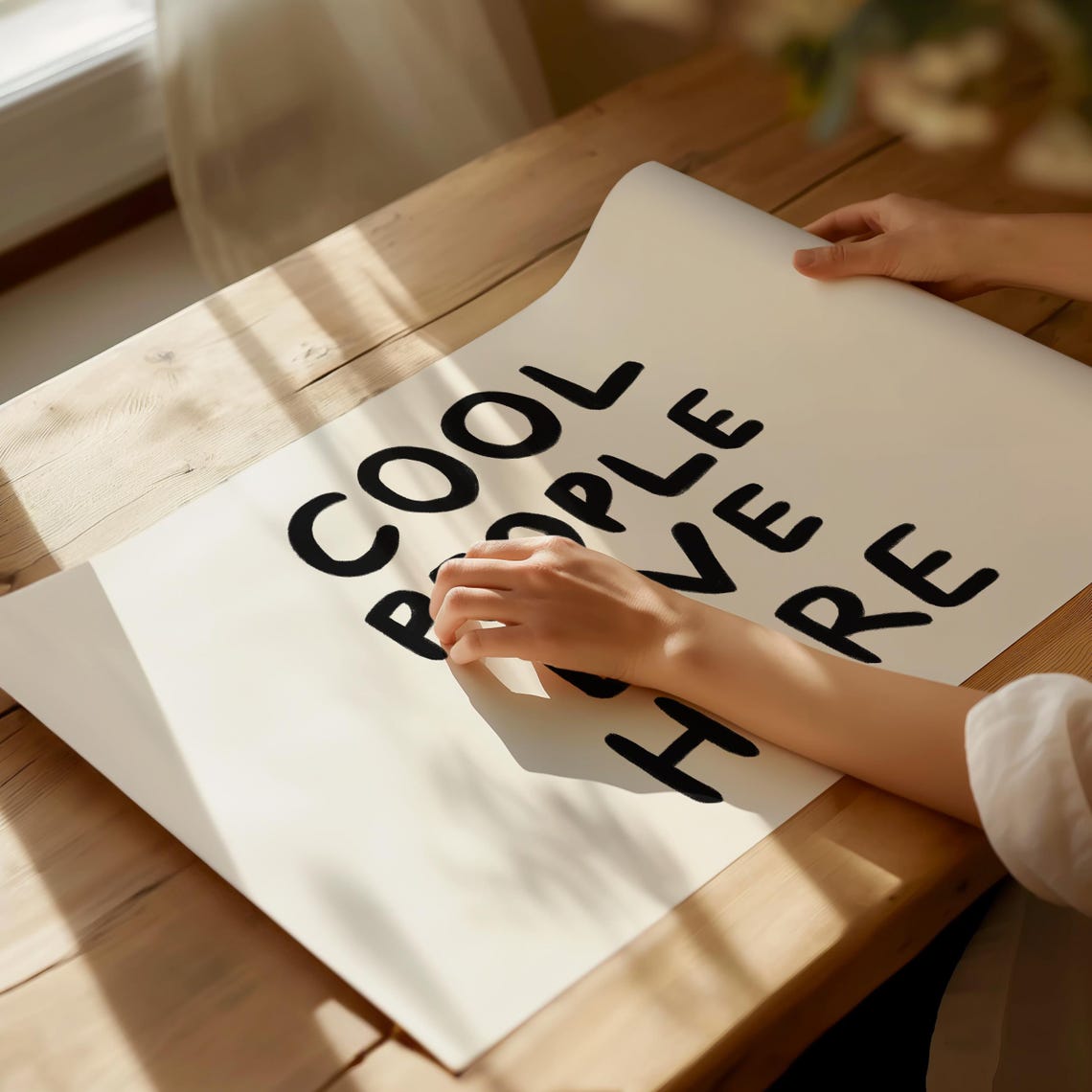 Cool People Live Here Bold Black Typography Entryway Art Poster - Image 4