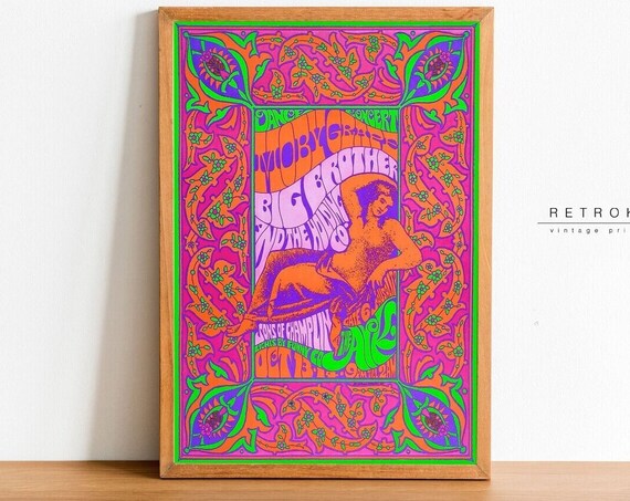 Moby Grape Big Brother Avalon 60s Psychedelic Dance Concert Poster