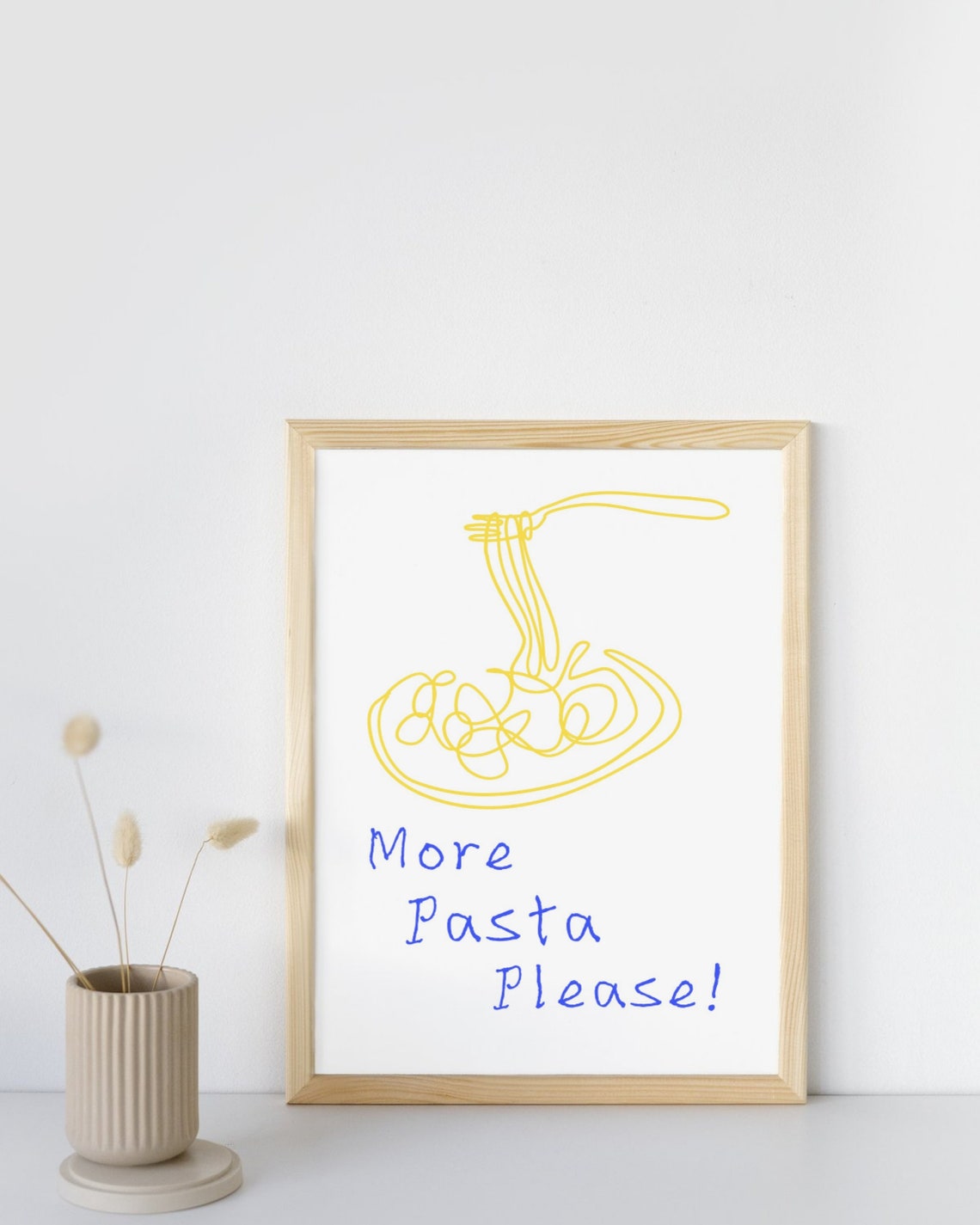 Aesthetic Kitchen Decor Funny Pasta Poster More Pasta Please Print Trendy Kitchen Wall Art Minimalist Kitchen Decor - Image 2
