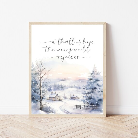 A Thrill Of Hope Christmas Wall Art Bible Verse Decor Christian Sign Scripture Print