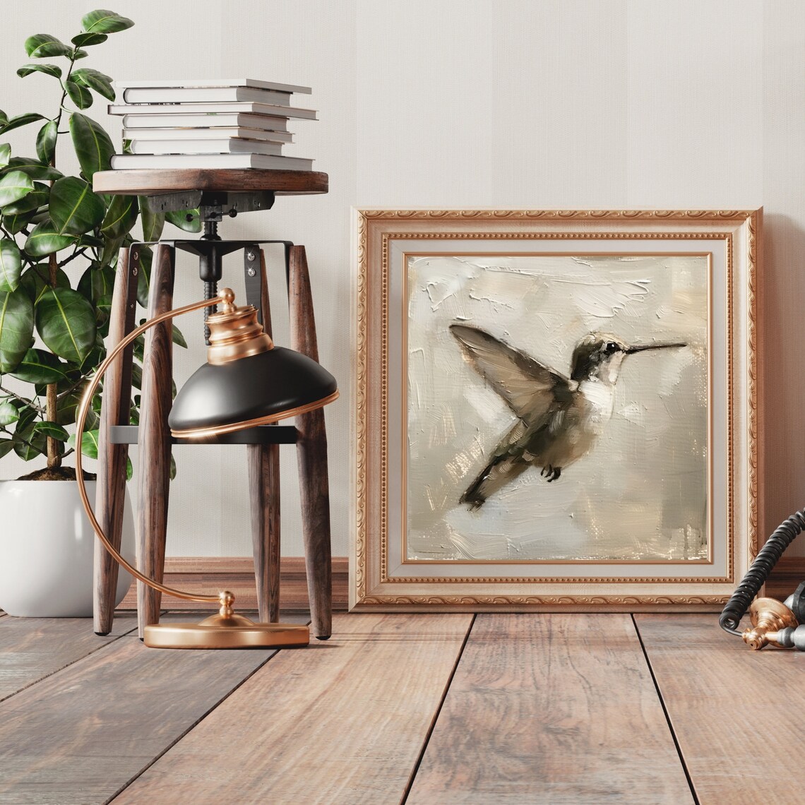 Vintage Hummingbird Art Print, Bird Wall Decor - Image 3