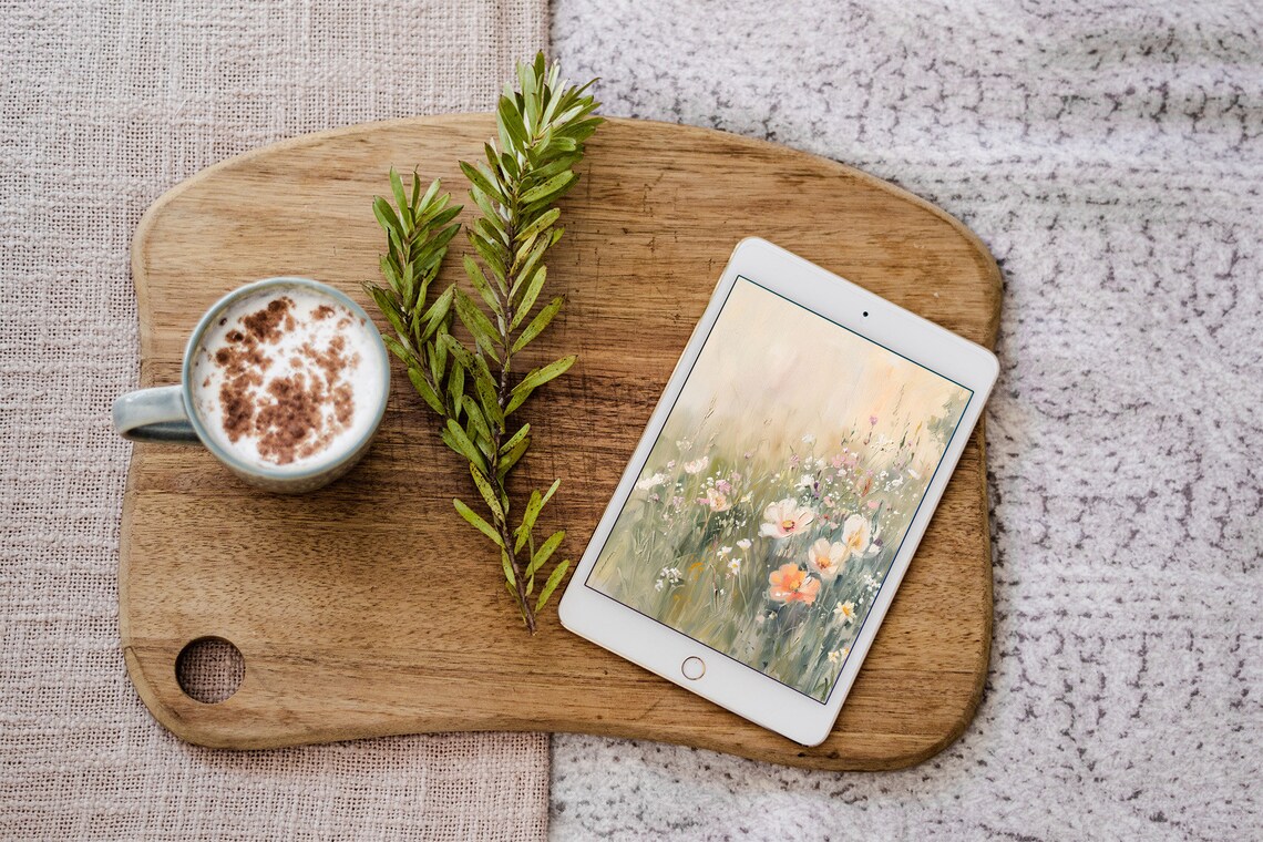 Spring Wildflowers Wallpaper, Soft Pastel Watercolor Art Print - Image 3