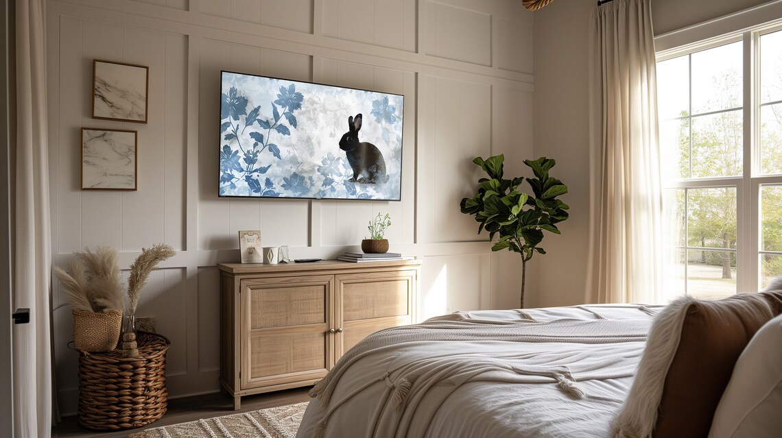 Easter Bunny Floral, Spring Frame TV Art - Image 3
