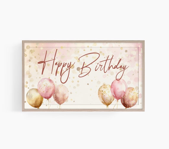 Happy Birthday Smart TV Art, Birthday Frame TV Poster