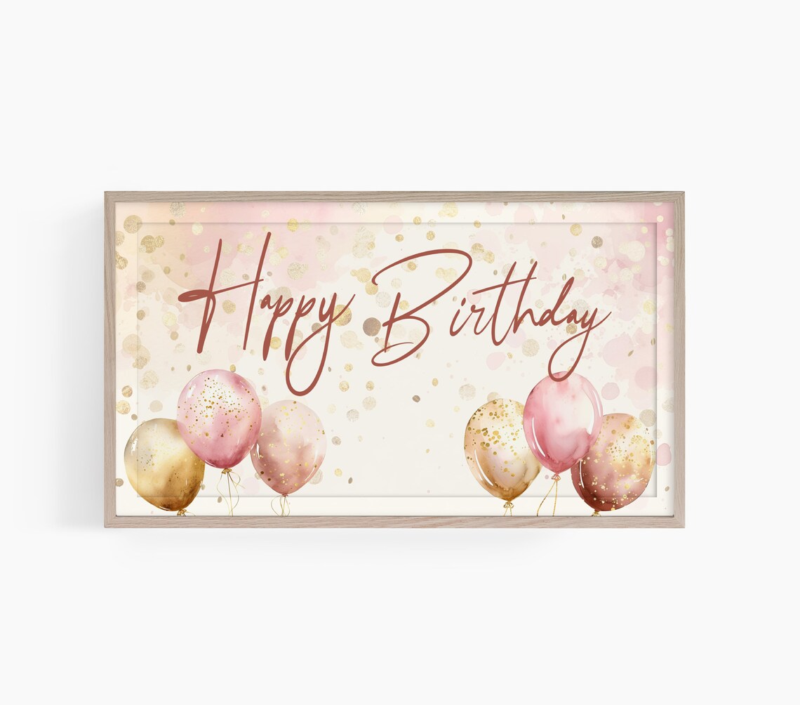 Happy Birthday Smart TV Art, Birthday Frame TV Poster