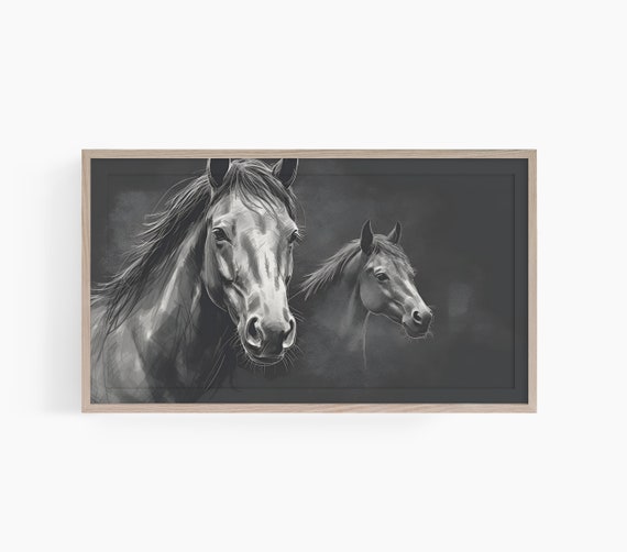 Watercolor Horse Frame Tv Art Moody Horse Watercolor Art For Tv Farmhouse Frame Tv Art Horse Lover Tv Art
