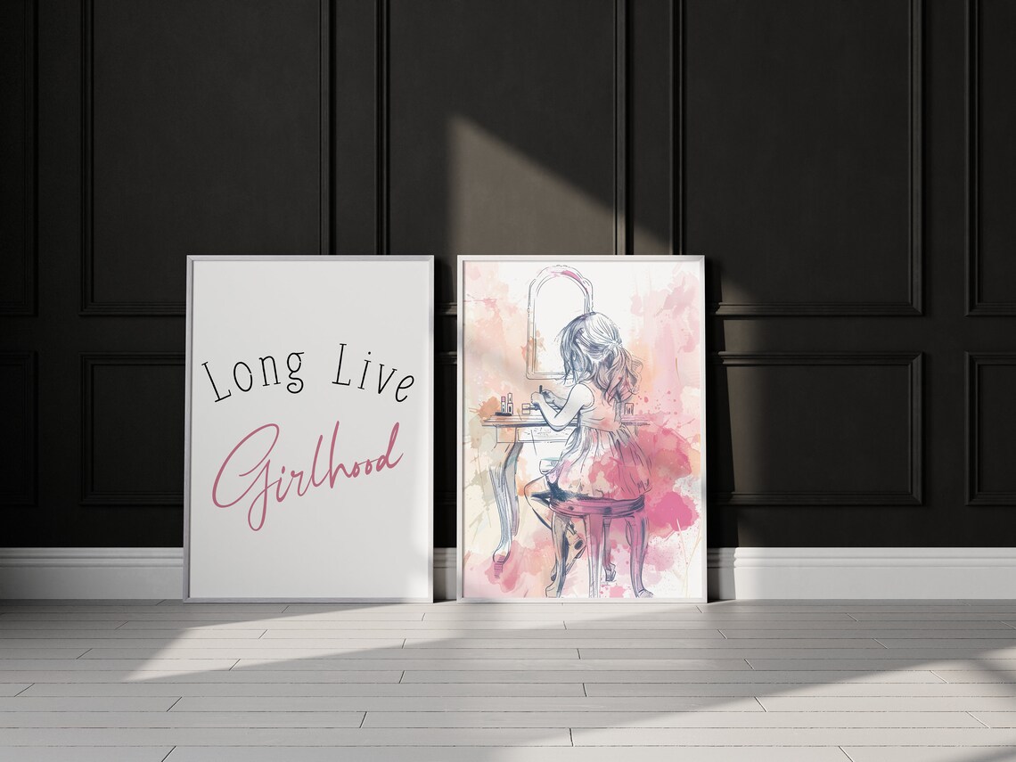 Long Live Girlhood Pink Nursery Watercolor Girls Room Poster - Image 2