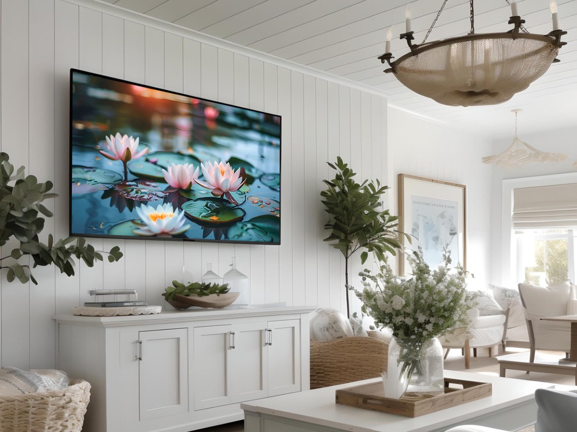 Pink Water Lilies Blooming Pond Green Lily Pads Photo Poster - Image 3