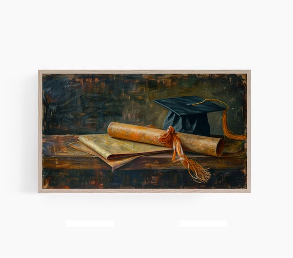 Graduation Frame Tv Art Grad Party Decor Tv Art College Grad Tv Art High School Grad Tv Art Vintage Frame Tv Art Graduation T503