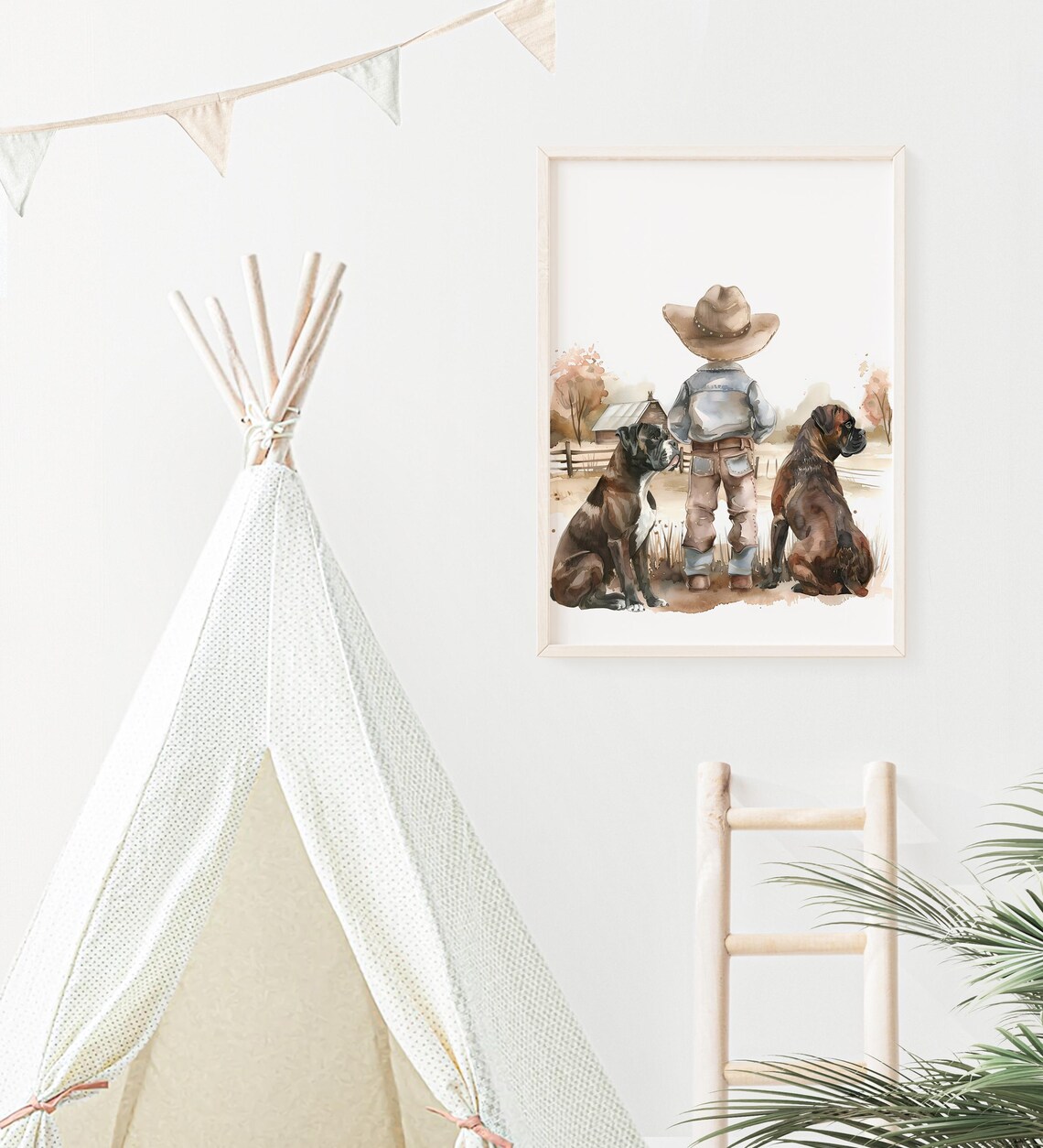 Cowboy Nursery Decor for Boys' Room, Dog Art Print - Image 2