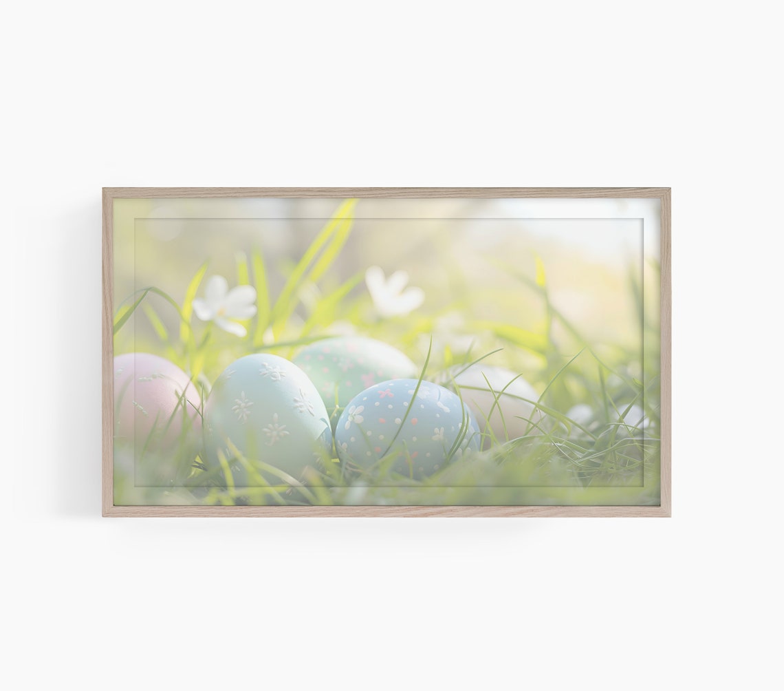 Pastel Easter Eggs Meadow Spring Sunrise Field Wall Art Photo