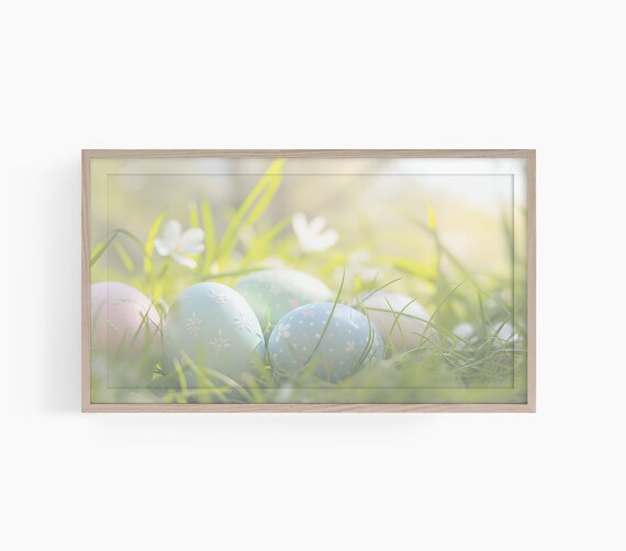 Pastel Easter Eggs Meadow Spring Sunrise Field Wall Art Photo