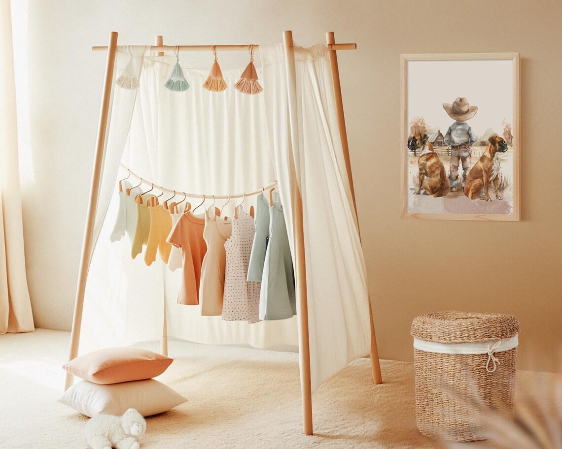 A Boy And His Dogs Nursery Prints, Cowboy Decor - Image 3