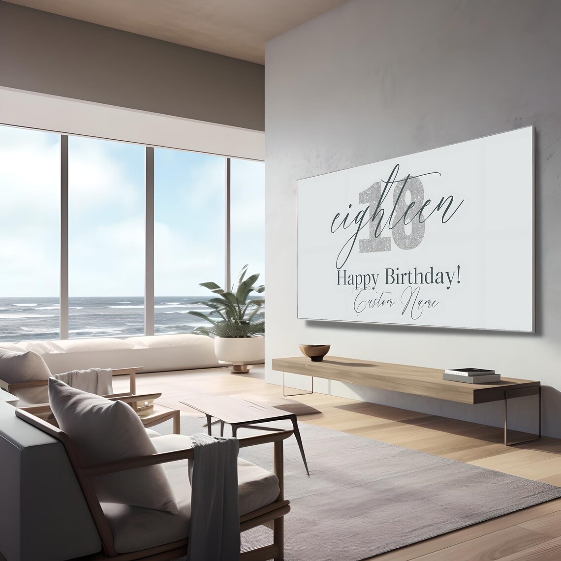 Personalized Happy Birthday TV Art, 18th Celebration - Image 2