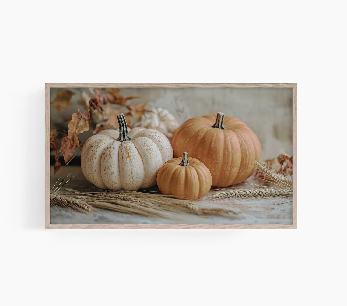 Fall Pumpkin Thanksgiving Art Print, Seasonal Decor
