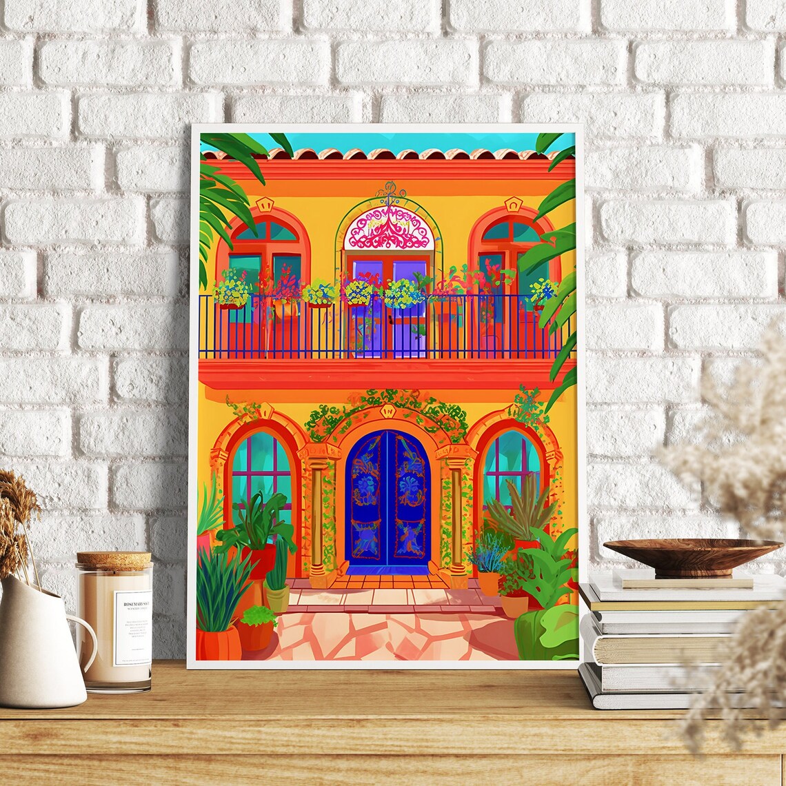 Mexico Traditional Courtyard Travel Poster - Image 2