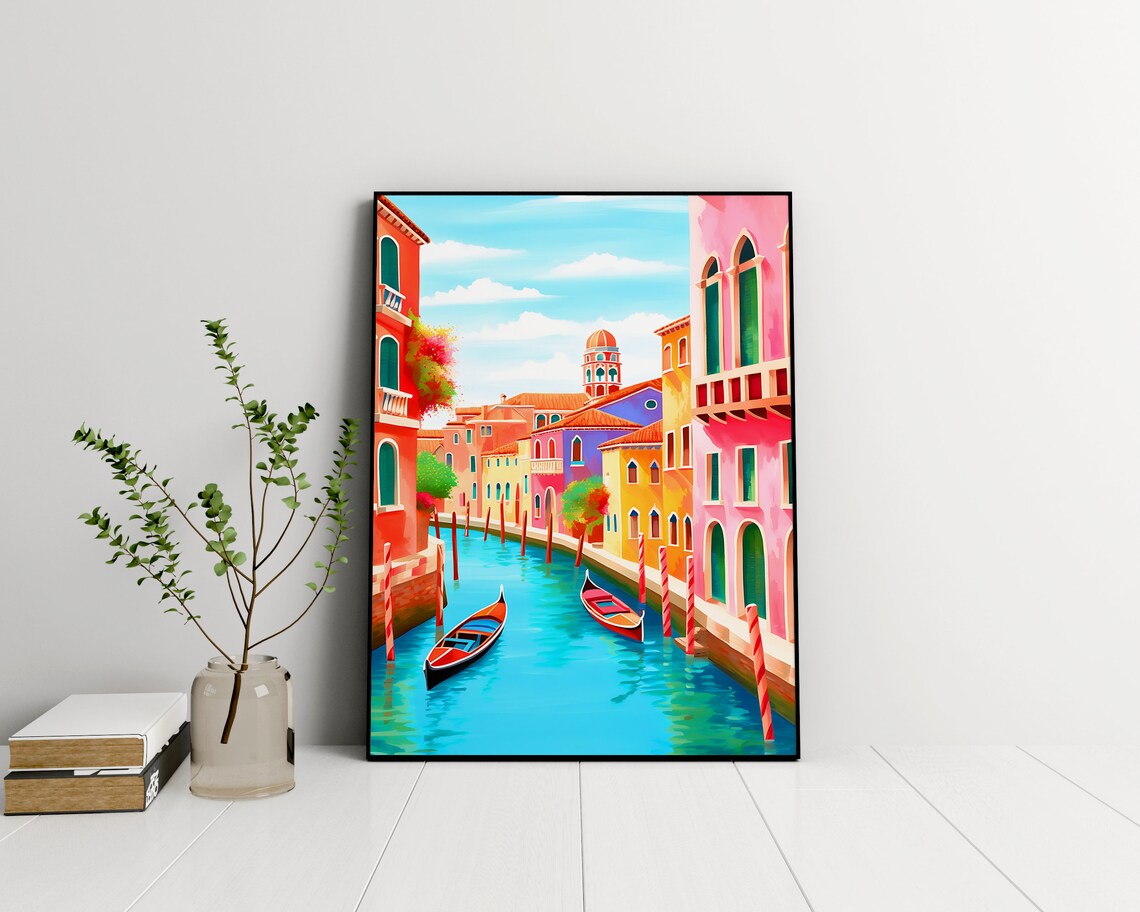 Venice Illustration Travel Poster, Italy - Image 3